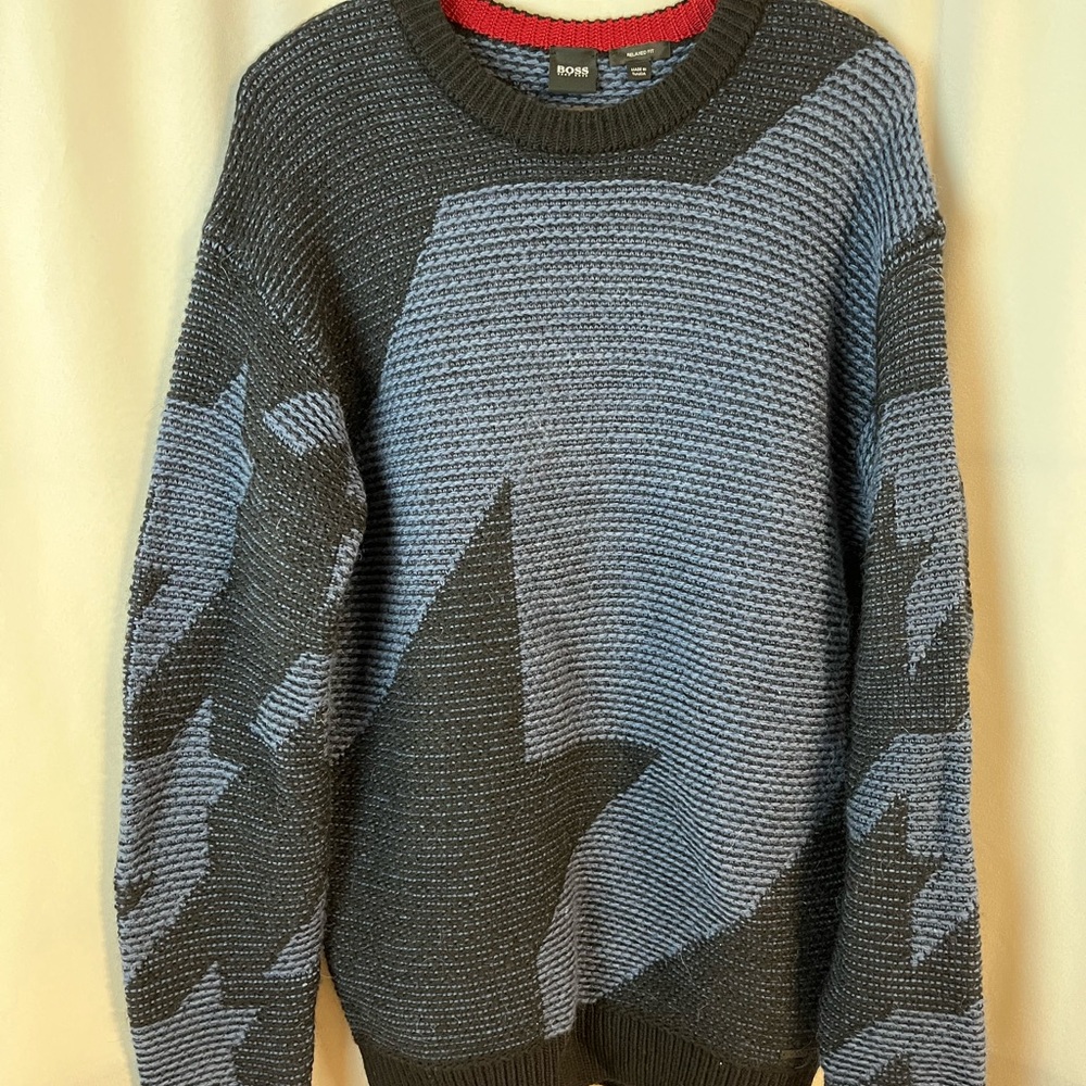 Boss Hugo Boss Men’s Wool Blue Sweater Size M
